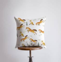 Fox's - Pattern Pillow Cover Fox Decor Throw Animal Lover Art Print Pillows For Couch Unique - thumbnail 1