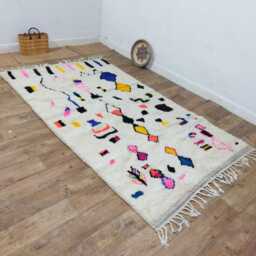 Handmade Blue Moroccan Rug Berber Wool Area Rug - thumbnail 2