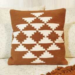 Rust Orange & Ivory Cotton Hand Loom Woven Textured Cushion Cover Boho Throw Pillow Case
