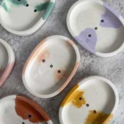 Marbled Concrete Soap Dish - Eco-Friendly - thumbnail 2
