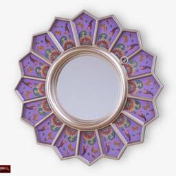 "Decorative Round Mirror For Wall 18.5In ""Purple Sunflower" - thumbnail 2