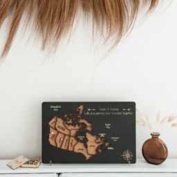 Wooden Canada Travel Map, Personalized Traveling Map Wall Art, Couples Gift Push Pin Cork Board With Pins For One Year Anniversary - thumbnail 2