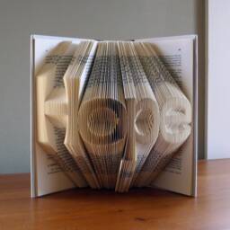 Hope - Folded Book Art Inspirational Sculpture Unique Gift Altered Origami - thumbnail 2