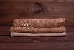 Mini Burlap Blankets Set 50x50cm - 20x20Inch, Burlaps, Burlap, Newborn Photo Prop, Burlap, Baby Shower, Vintage Props, Blanket - thumbnail 1