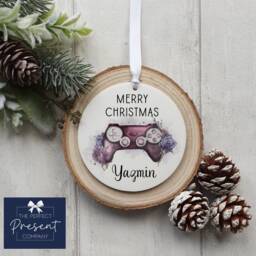 Personalised Gaming Christmas Decoration - Gamer Ornament Girl Eve Box Filler Fan Gift - thumbnail 2