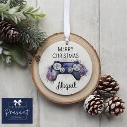 Personalised Gaming Christmas Decoration - Gamer Ornament Girl Eve Box Filler Fan Gift - thumbnail 3