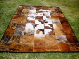 Ask For Any Size Patchwork Cowhide Rug Natural Hair On - Area Genuine Natural Black, White, Dark Brown Beige Tones Soft Pa9 Custom Made - thumbnail 1