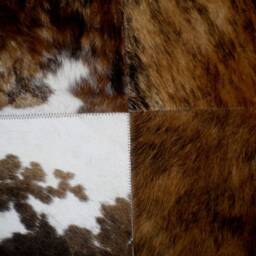 Ask For Any Size Patchwork Cowhide Rug Natural Hair On - Area Genuine Natural Black, White, Dark Brown Beige Tones Soft Pa9 Custom Made - thumbnail 4