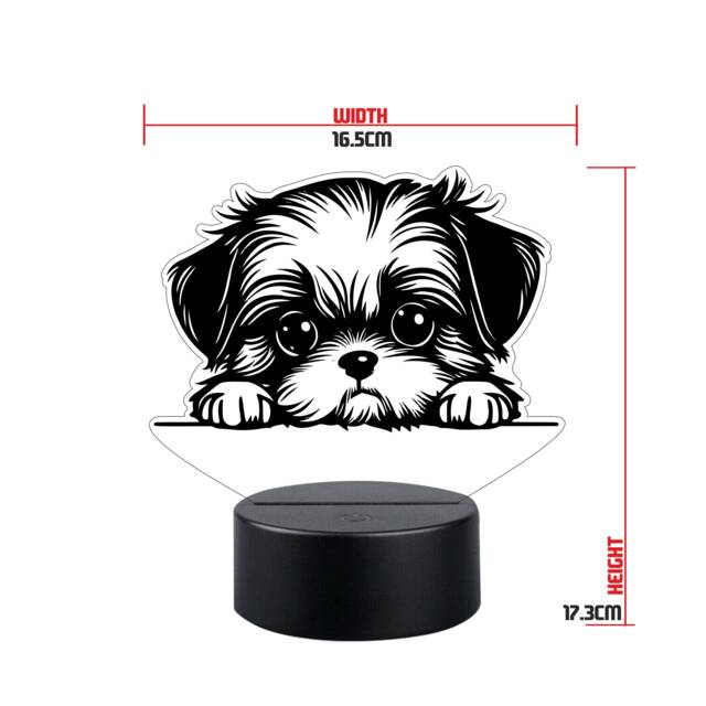 Personalised Shih Tzu Led Night Light Engraved Dog Lamp - image 1