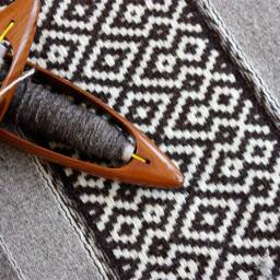 Handwoven Wool Rug Scandinavian Geometric Striped Runner - thumbnail 4