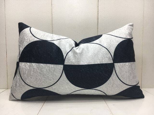 Handwoven Silk Ikat Pillow Cover, 12x20, Modern Geometric Accent - image 1