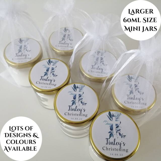 Personalised Christening Gifts Scented Soy Mini Candle Favours For