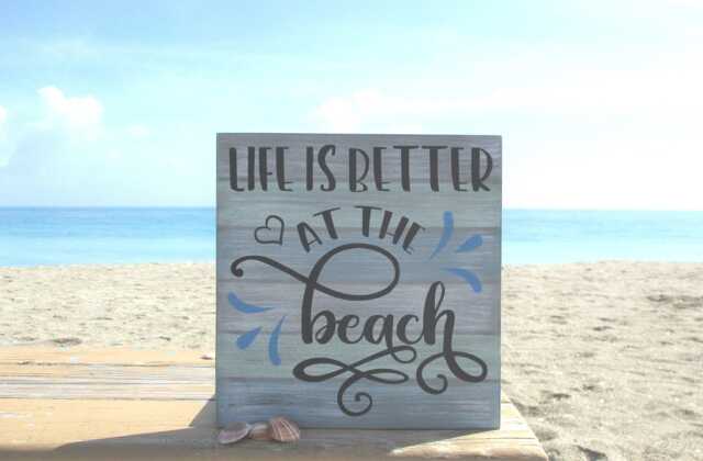 Life Is Better At The Beach Wood Sign - Hand-Painted Coastal Decor Lover Gift - image 1
