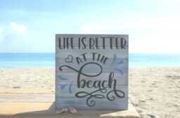 Life Is Better At The Beach Wood Sign - Hand-Painted Coastal Decor Lover Gift - thumbnail 1