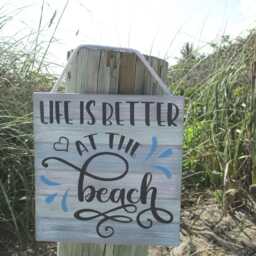 Life Is Better At The Beach Wood Sign - Hand-Painted Coastal Decor Lover Gift - thumbnail 3