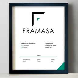 Solid Wood Photo Frame - Matte Black Finish, With Mount - thumbnail 4