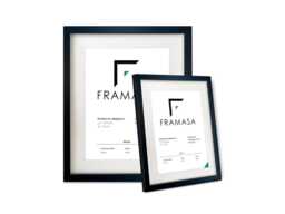 Solid Wood Photo Frame - Matte Black Finish, With Mount - thumbnail 1