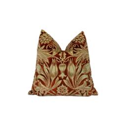 William Morris - Sunflower Velvet Saffron/Vellum Cushion Cover Throw Pillow Designer Home Decor