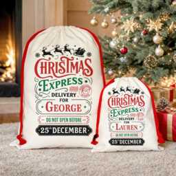 Premium Thick Canvas Santa Sack - Custom Personalised Christmas Present Gift Bag For Him Her Kids Adults Add Name Xmas Stocking - thumbnail 2