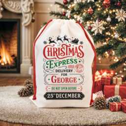 Premium Thick Canvas Santa Sack - Custom Personalised Christmas Present Gift Bag For Him Her Kids Adults Add Name Xmas Stocking - thumbnail 1
