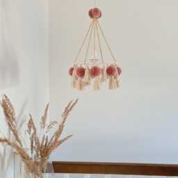 Bohemian Tassels Chandelier Girl Nursery Beaded Ceiling Lamp - thumbnail 2