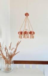 Bohemian Tassels Chandelier Girl Nursery Beaded Ceiling Lamp