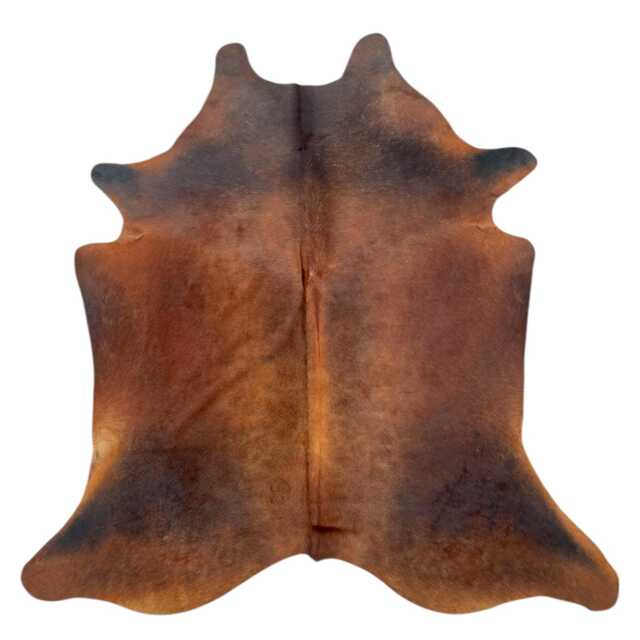 Large Genuine Cowhide Rug, Red Brown Black, Hair On Hide, Sold As Seen - image 1