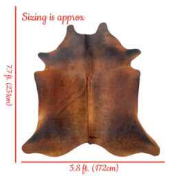 Large Genuine Cowhide Rug, Red Brown Black, Hair On Hide, Sold As Seen - thumbnail 4