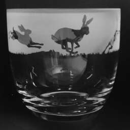 Hare Candle Holder - Crystal Glass Candleholder With Hares Frieze Design - Perfect For Ball Or Church Pillar Candle - thumbnail 4