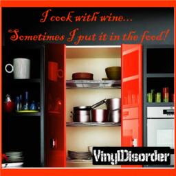 I Cook With Wine...sometimes Put It in The Food - Vinyl Wall Decal Quotes Sticker Kitchenquotes14Et - thumbnail 2