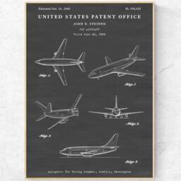 Jet Aircraft 1966 Patent Print. Aviation Inventions Plane Blueprint Wall Art. Pilot Gift, Airplane Poster, Ready To Hang Canvas - thumbnail 2