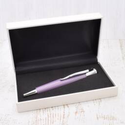 Elegant Diamond Cut Luxury Lilac Pen Set With Personalised Engraved Box - thumbnail 2