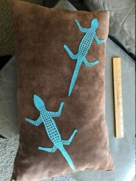Southwestern Double Sided Suede Applique Decorative Pillow - thumbnail 1