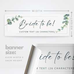 Personalised Hen Party Decoration - Bride To Be Eucalyptus Banner - Watercolour Style Elegant Custom Do Or Bridal Shower Decor - thumbnail 3