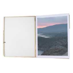Antique Brass Photo Frame, Recycled Glass Portrait Frame - 8x10 Inches - thumbnail 4