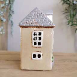 Cream Ceramic Cottage House Tealight Holder - Garden Dormer - thumbnail 4
