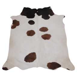 Authentic Large Brown & White Cowhide Rug - Statement Piece For Sophisticated Decor - 56x45 Inches - thumbnail 1