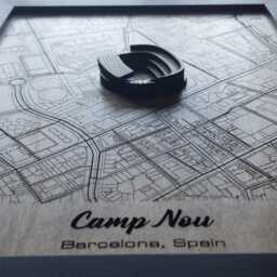 Camp Nou Wall Art Laser Engraved Wood, Fc Barcelona Gift - thumbnail 3