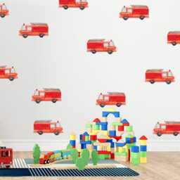 Fire Truck Wall Stickers Kids' Playroom Decor - Set Of 27 - thumbnail 2