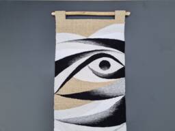 Handwoven Wall Tapestry Black & White Fiber Art Decor