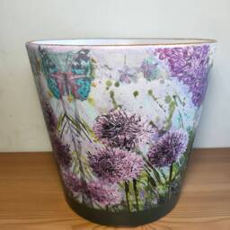 Plant Pots, Ceramic Pot, Pot & Planter, Flower Pot, Garden Pot, Indoor & Outdoor Pot, Decoupage, Gift, Pot Saucer, Home Garden Decoration - thumbnail 2