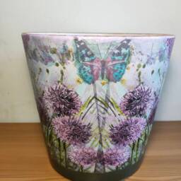 Plant Pots, Ceramic Pot, Pot & Planter, Flower Pot, Garden Pot, Indoor & Outdoor Pot, Decoupage, Gift, Pot Saucer, Home Garden Decoration - thumbnail 3