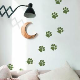 Puppy Footprint Wall Decal Dog Paw Prints Decor - thumbnail 3