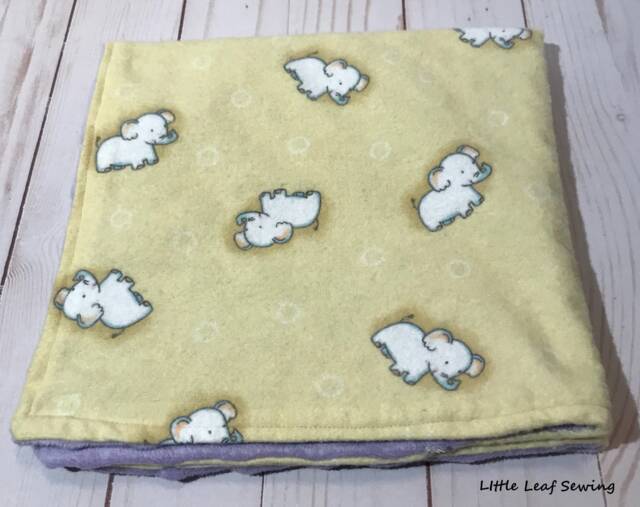 Lovey Blanket, Elephant Flannel Minky Blanket For Girl, Boy, Security Lovey Baby - image 1