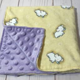 Lovey Blanket, Elephant Flannel Minky Blanket For Girl, Boy, Security Lovey Baby - thumbnail 2