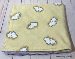 Lovey Blanket, Elephant Flannel Minky Blanket For Girl, Boy, Security Lovey Baby - thumbnail 1