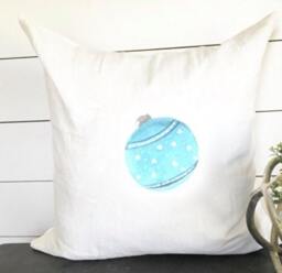 Blue Christmas Ornament 18 X Pillow Cover ///Holiday Gift Throw Accent - thumbnail 1