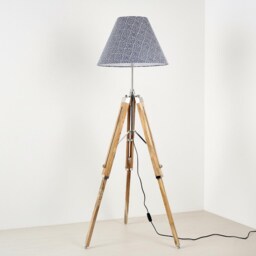 Mid Century Adjustable Floor Lamp - Wooden Tripod For Living Room Decor - Without Shade - thumbnail 2