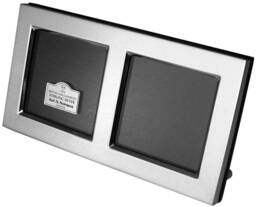 Double Picture Photo Frame Sterling Silver With Wooden Back 2