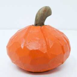 Pumpkin Wooden Decor - Hand Carved Rustic Fall Harvest Autumn Accent - thumbnail 3